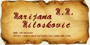 Marijana Milošković vizit kartica